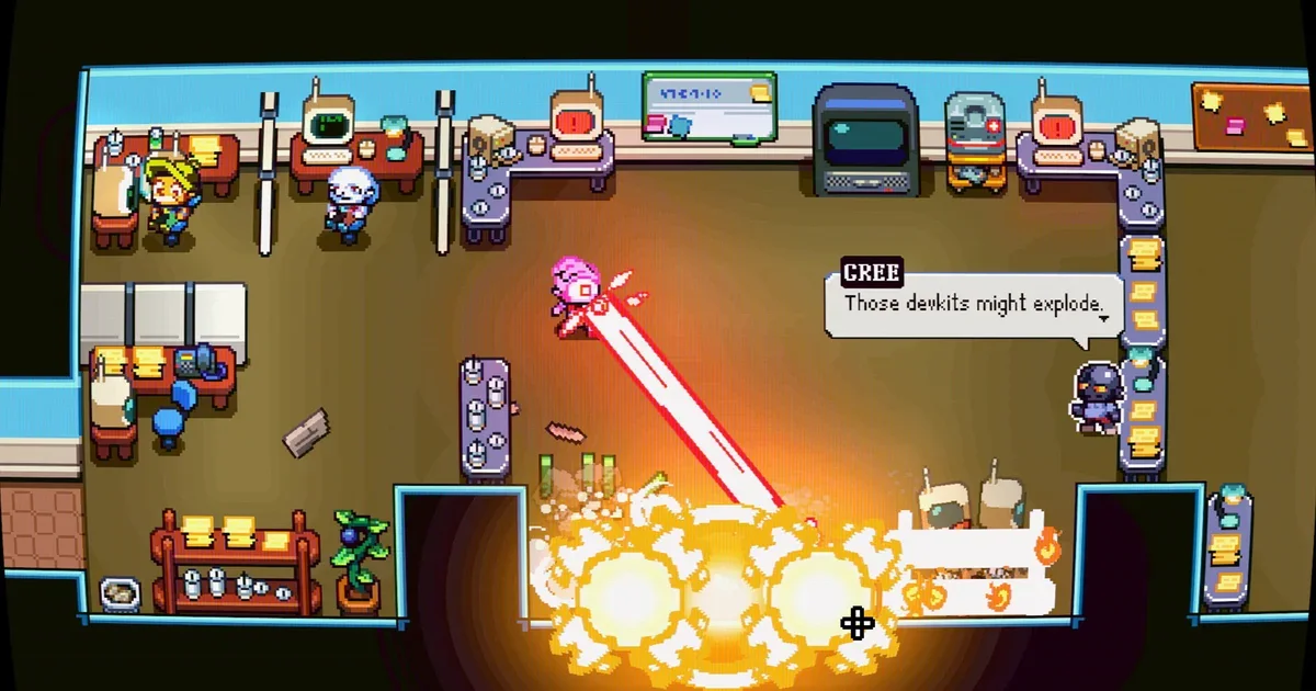 Laser Guy is a twin-stick "anti-shooter" about a stressed out game developer who