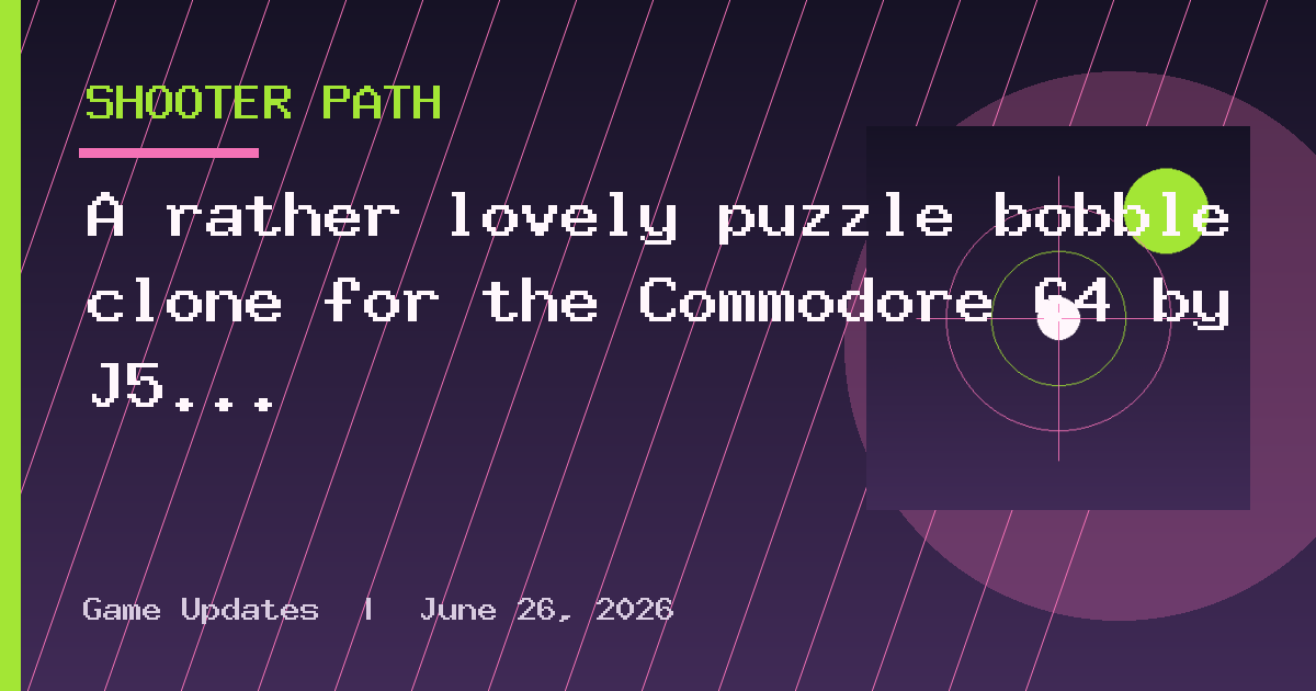 A rather lovely puzzle bobble clone for the Commodore 64 by J5