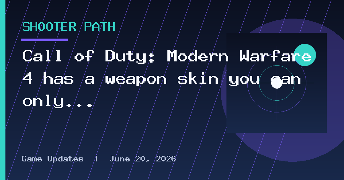 Call of Duty: Modern Warfare 4 has a weapon skin you can only see